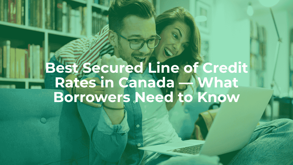 Happy couple looking into Best Secured Line of Credit Rates in Canada online.