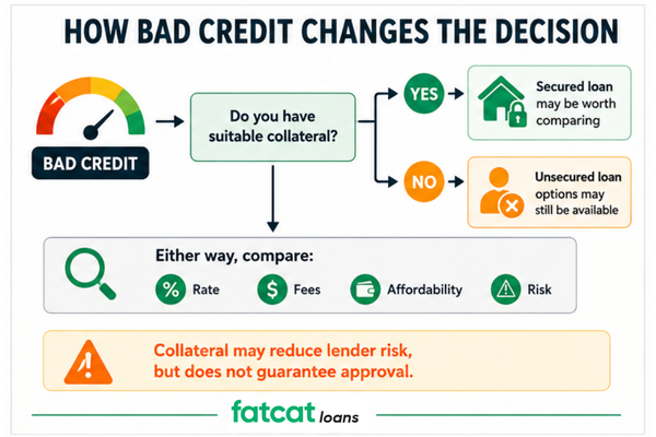 Bad credit secured vs unsecured loan options