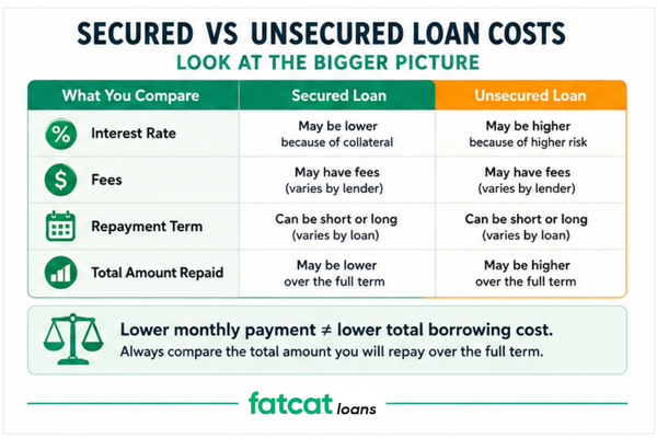 Comparing secured and unsecured loan costs