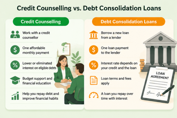 Credit counselling compared with debt consolidation loans