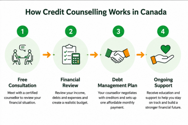 Steps involved in credit counselling in Canada