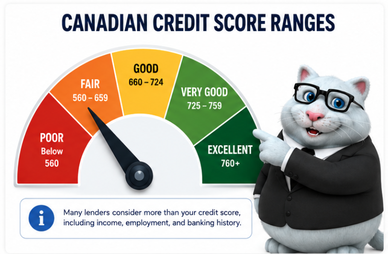 Canadian credit score ranges explained