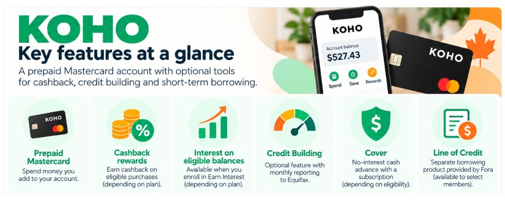 KOHO account features
