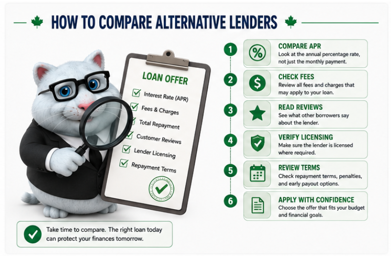 Checklist for comparing alternative lenders