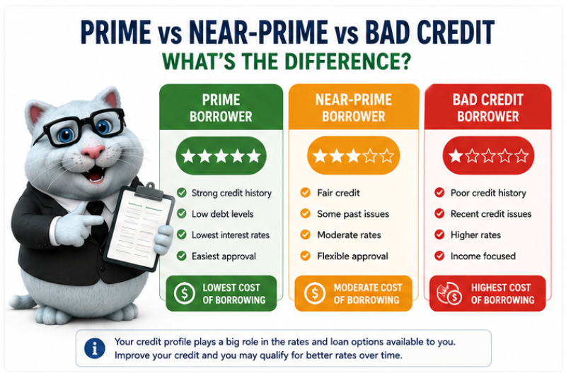 Prime, near-prime and bad credit borrowers