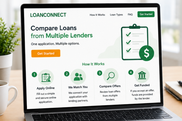 LoanConnect loan comparison platform connecting Canadian borrowers with multiple lenders