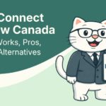 Cat holding sign with LoanConnect logo