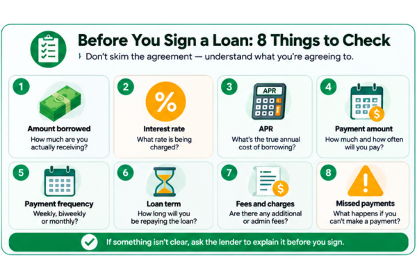 Loan agreement checklist Canada