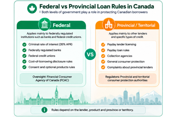 Federal vs provincial loan rules Canada