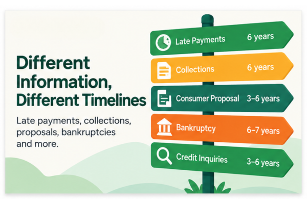 Credit report information and reporting timelines