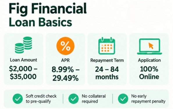 Fig Financial loan amounts, APRs and repayment terms