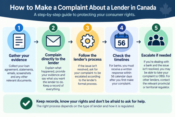 Steps to make a complaint about a lender in Canada